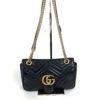 Gucci Calfskin Matelasse Small GG Marmont Shoulder Bag Black 10