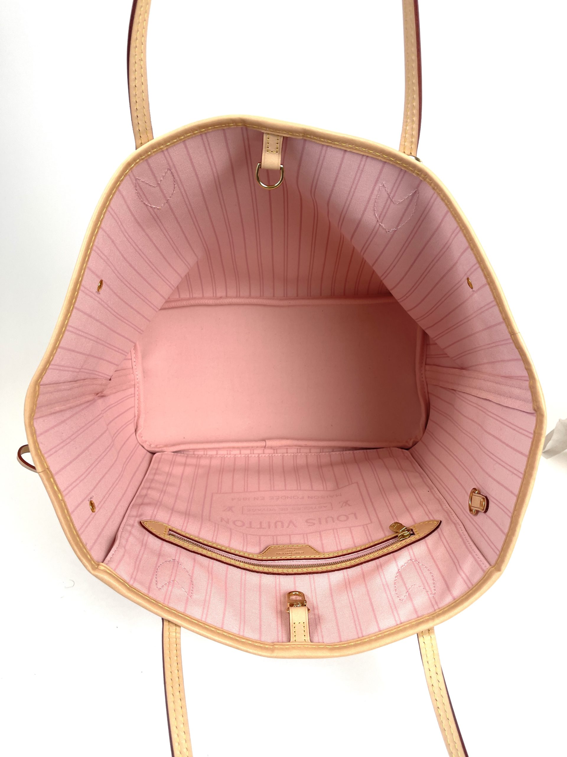 Louis Vuitton Monogram Neverfull MM w/ Rose Ballerine Pink