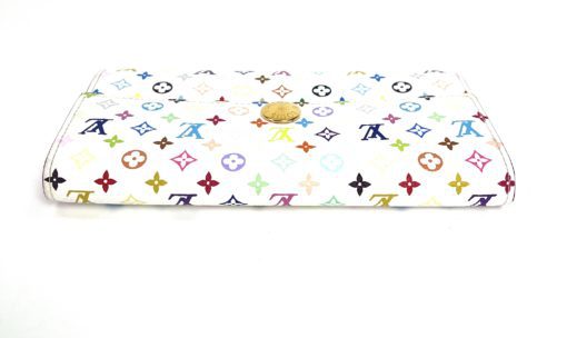 Louis Vuitton White Multicolor Sarah Wallet with Pink Interior 8