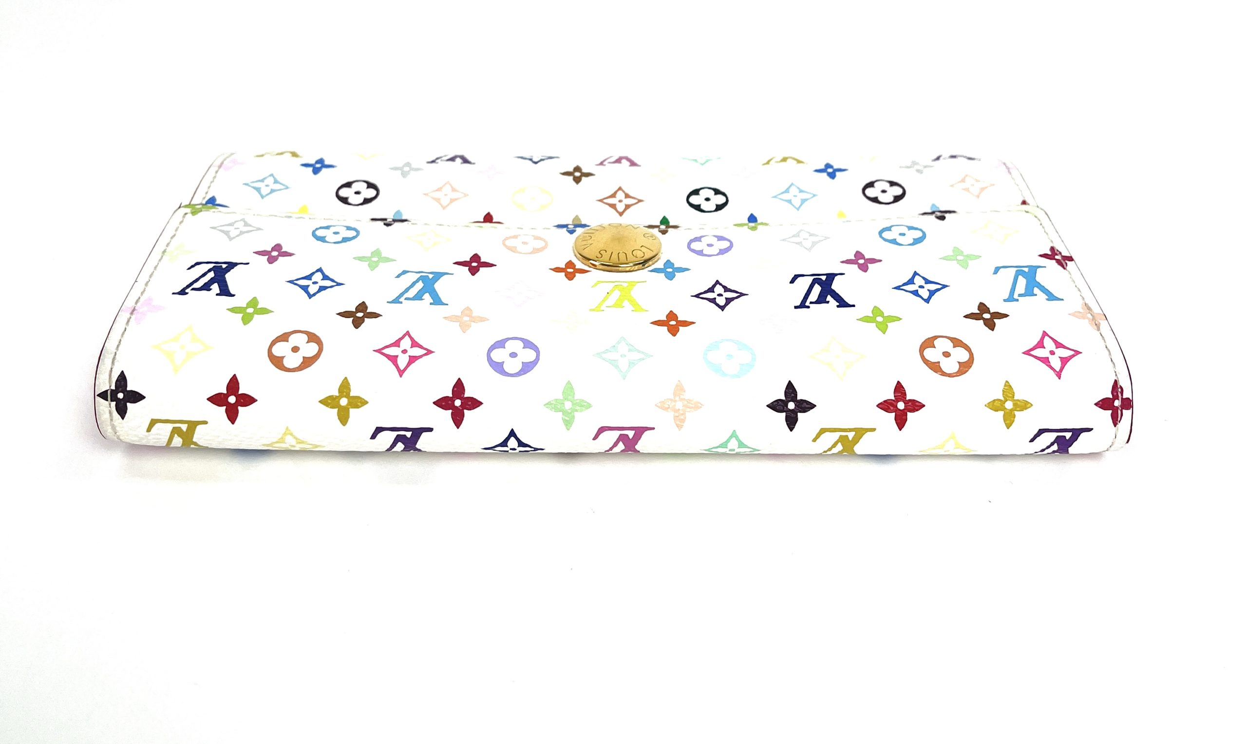 Louis Vuitton White Monogram Multicolor Sarah Flap Wallet Pink 6LV512S For  Sale at 1stDibs