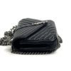 YSL Black College Medium Matelasse Lambskin V-Flap Crossbody Bag 14