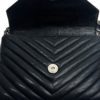 YSL Black College Medium Matelasse Lambskin V-Flap Crossbody Bag 12
