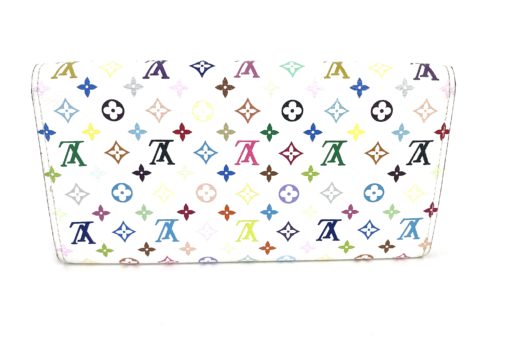 Louis Vuitton White Multicolor Sarah Wallet with Pink Interior 15