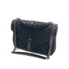 YSL Black College Large Quilted Leather V-Flap Shoulder Bag 9
