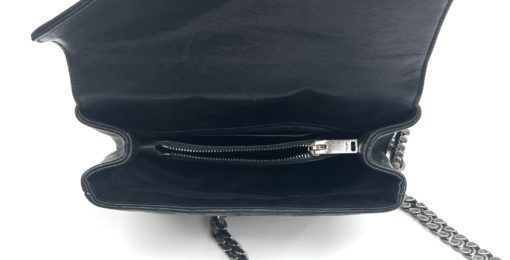 YSL Black College Medium Matelasse Lambskin V-Flap Crossbody Bag 11