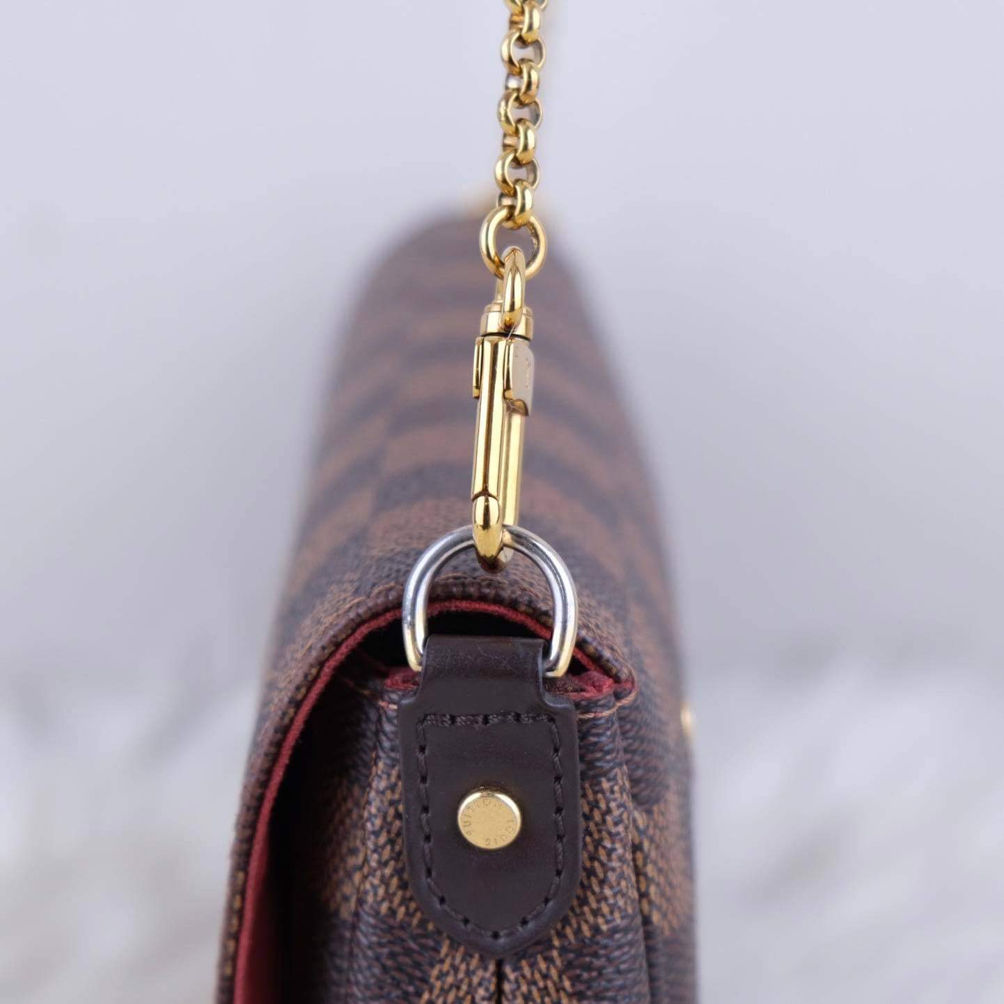 Louis Vuitton Brown Monogram Favorite PM Bag W/ Chain and Leather