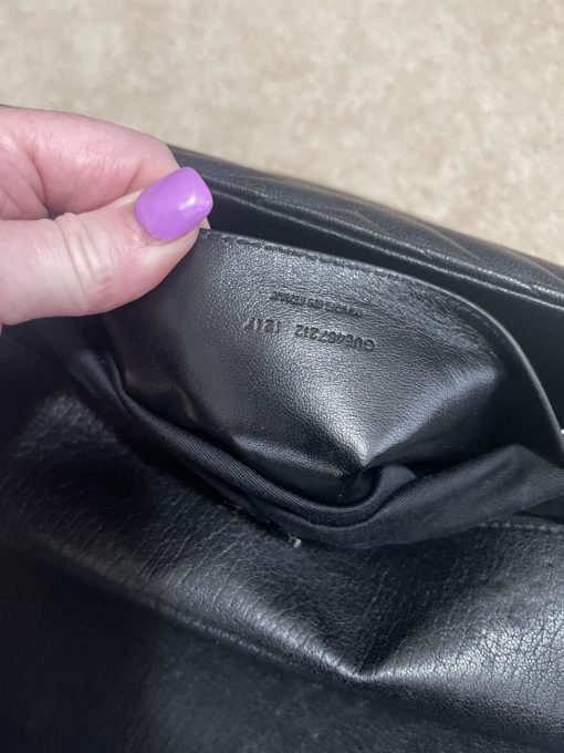 YSL Black College Large Quilted Leather V-Flap Shoulder Bag 29