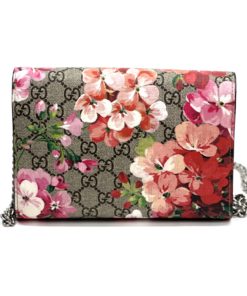 Gucci Beige GG Supreme Coated Canvas Mini Dionysus Blooms Wallet-On-Chain Bag