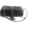 YSL Black Calfskin Crocodile Embossed Kate Monogram Tassel Chain WOC 10