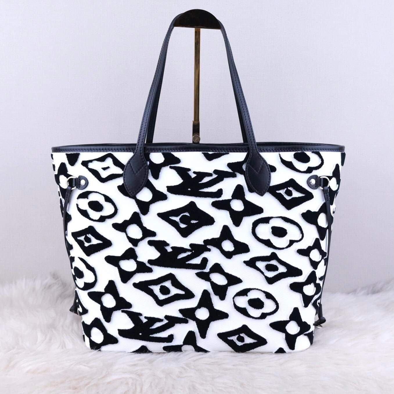 Louis Vuitton Urs Fischer White Black Coated Canvas Neverfull MM Set - A  World Of Goods For You, LLC