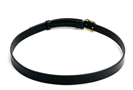 Gucci GG Marmont Thin Black Leather Belt with Shiny Buckle 5