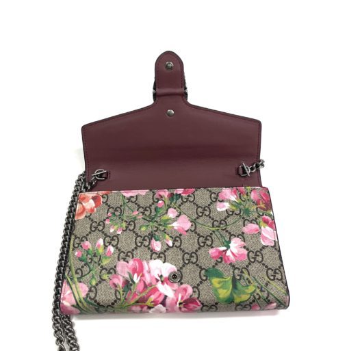 Gucci Beige GG Supreme Coated Canvas Mini Dionysus Blooms Wallet-On-Chain Bag 18