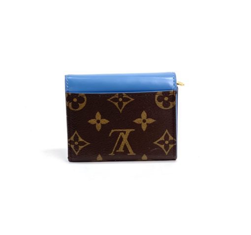 Louis Vuitton Monogram Zoe Wallet with Blue Leather 4