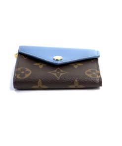 Louis Vuitton Monogram Zoe Wallet with Blue Leather bottom