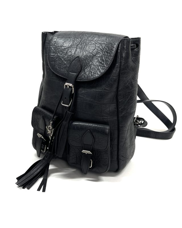 SAINT LAURENT ブラックバックパック Saint Laurent Men's Nylon and Leather Backpack | Neiman Marcus