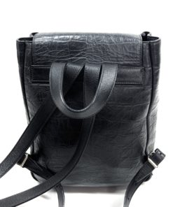 YSL Small Black Croc Look Leather Festival Backpack