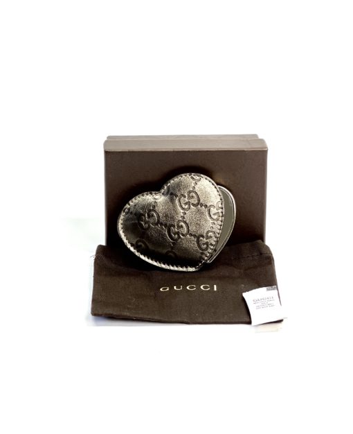 Gucci GG Silver/Grey Heart Mirror with Cover 6