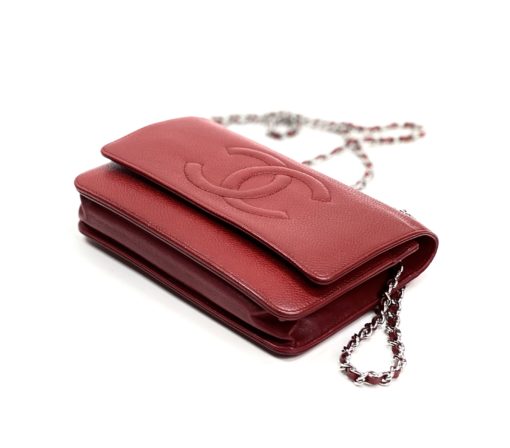 Chanel Red Caviar Timeless WOC with Silver Hardware