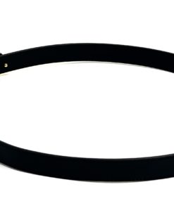 Gucci GG Marmont Thin Black Leather Belt with Shiny Buckle