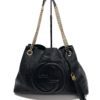 Gucci Black Pebbled Calfskin Leather Medium Soho Chain Tote 3