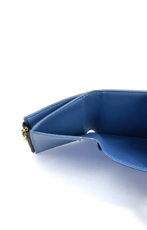 Louis Vuitton Monogram Zoe Wallet with Blue Leather 7
