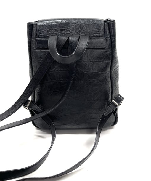YSL Small Black Croc Look Leather Festival Backpack 5