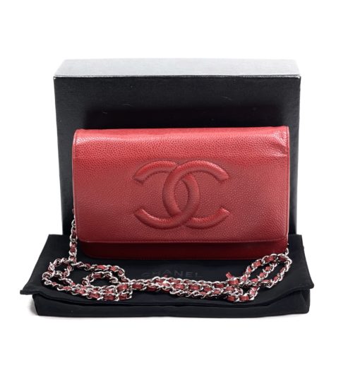 Chanel Red Caviar Timeless WOC with Silver Hardware 2