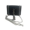 YSL Black Calfskin Crocodile Embossed Kate Monogram Tassel Chain WOC 4