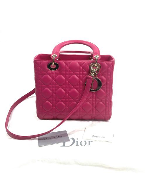 Lady Dior Lambskin Cannage Medium Lady Dior Pink