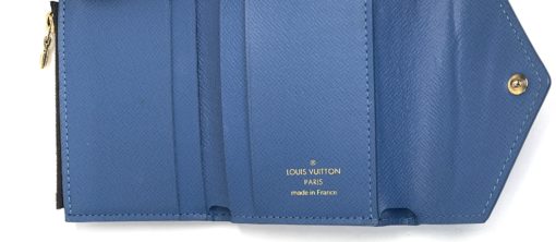 Louis Vuitton Monogram Zoe Wallet with Blue Leather