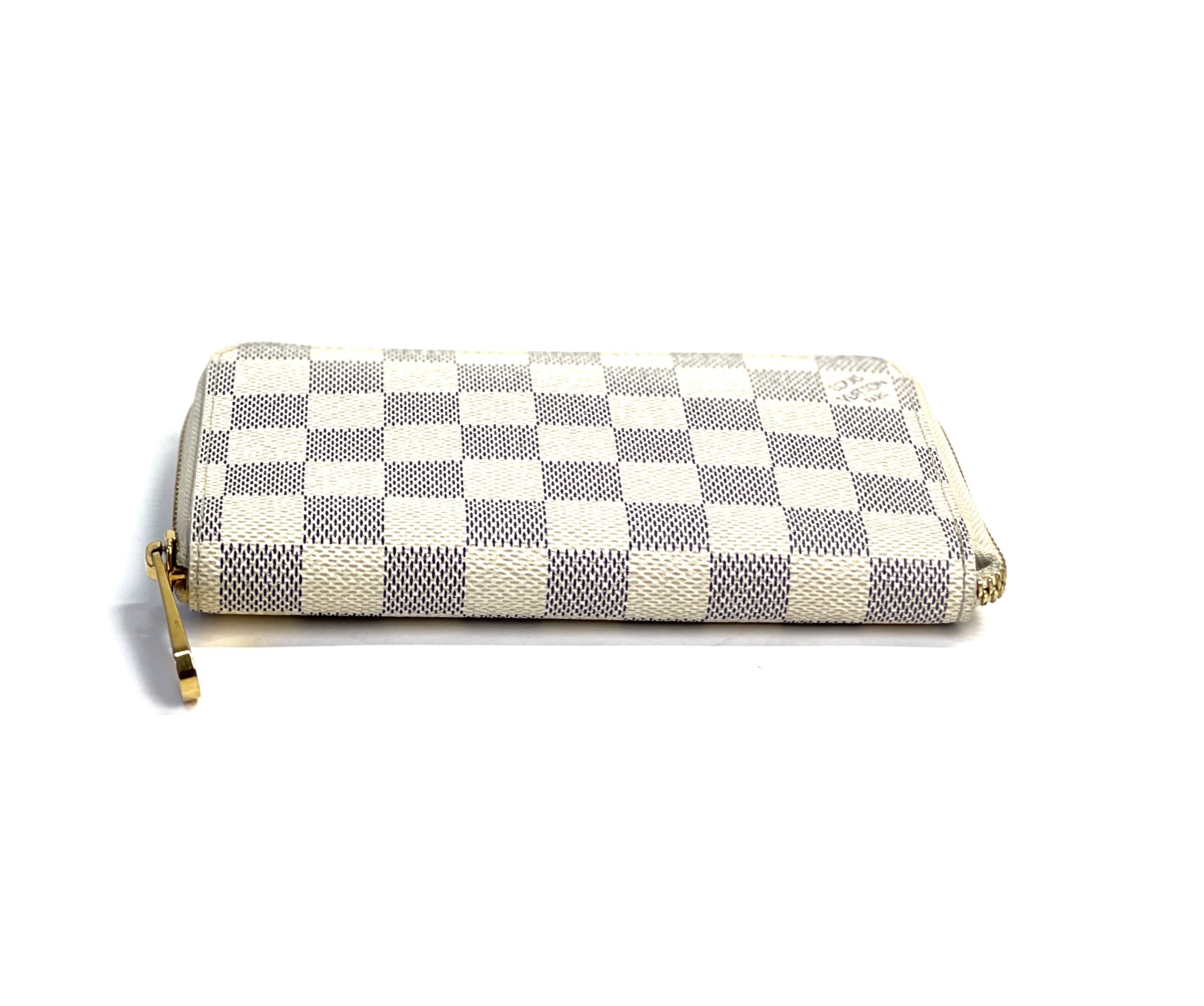 LV White Checker 2 Sided Wallet w/ Zipper