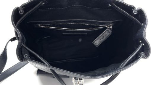 YSL Small Black Croc Look Leather Festival Backpack 6