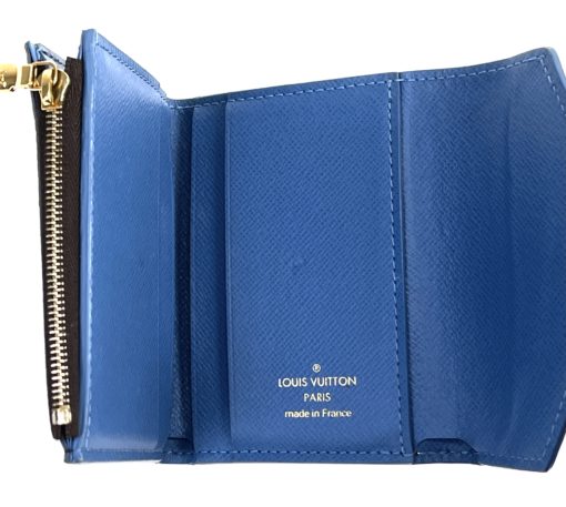 Louis Vuitton Monogram Zoe Wallet with Blue Leather