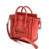 Celine Drummed Calfskin Red/Orange Nano Luggage Crossbody 6