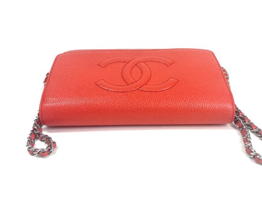 Chanel Coral Caviar Timeless WOC with Silver Hardware 13