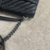YSL Black College Large Quilted Leather V-Flap Shoulder Bag 19