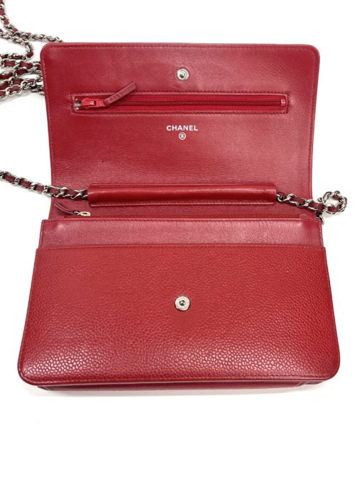 Chanel Red Caviar Timeless WOC with Silver Hardware 14