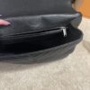 YSL Black College Large Quilted Leather V-Flap Shoulder Bag 25