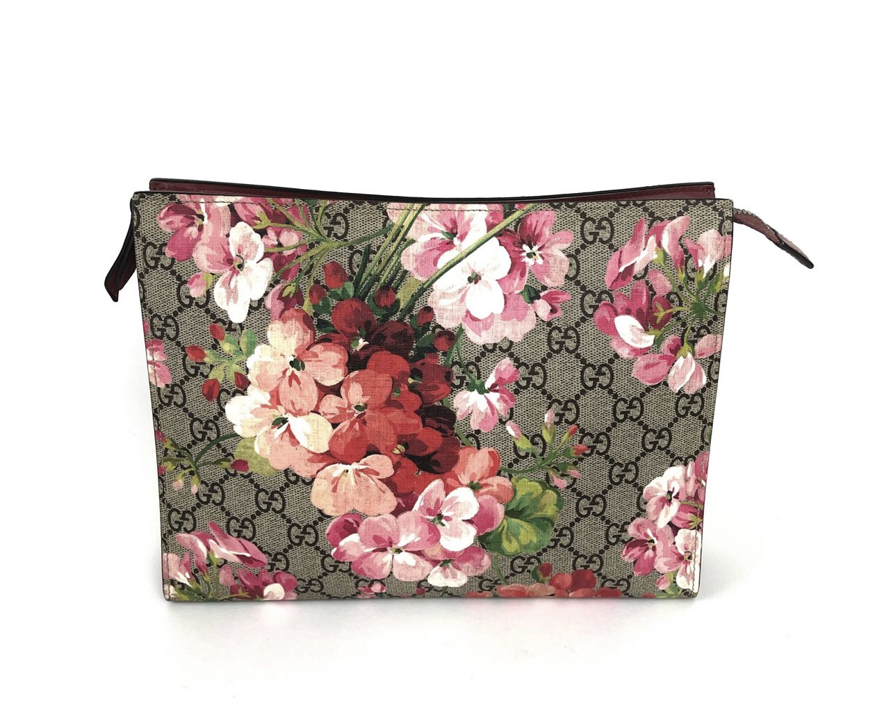 New Gucci Beauty Bloom Beige Black Floral Clutch Bag