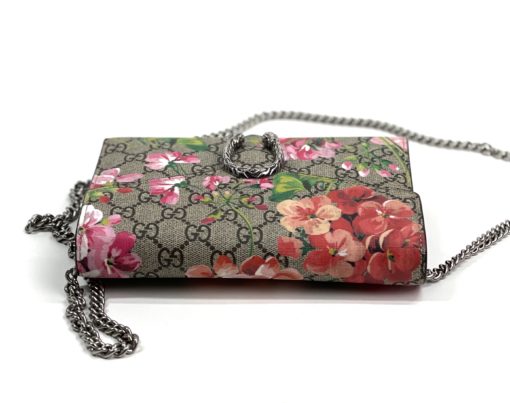 Gucci Beige GG Supreme Coated Canvas Mini Dionysus Blooms Wallet-On-Chain Bag 7