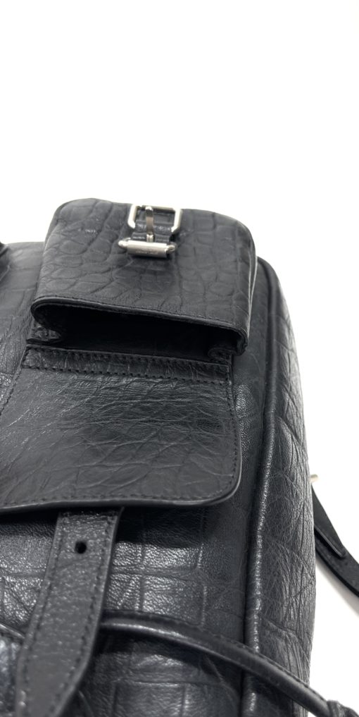 YSL Small Black Croc Look Leather Festival Backpack 21