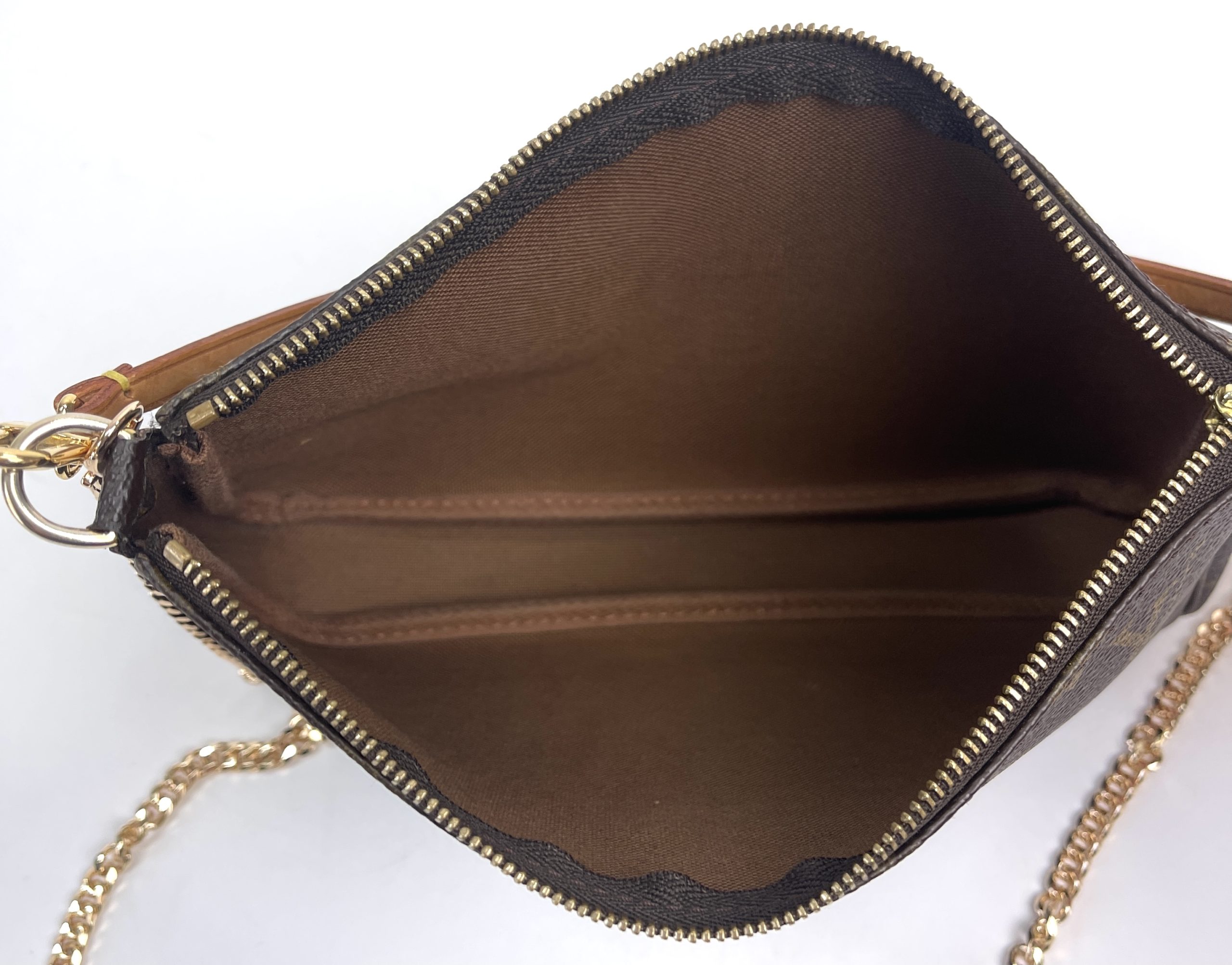 LOUIS VUITTON Monogram accessoire M51980 Handbag Brown Vintage Old
