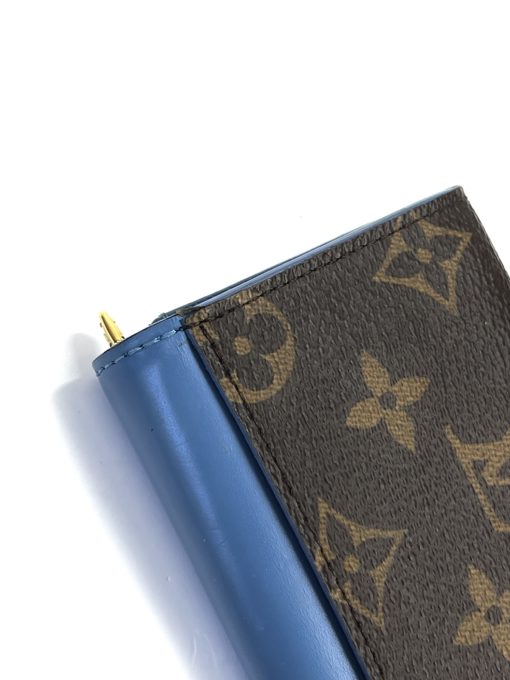 Louis Vuitton Monogram Zoe Wallet with Blue Leather 14