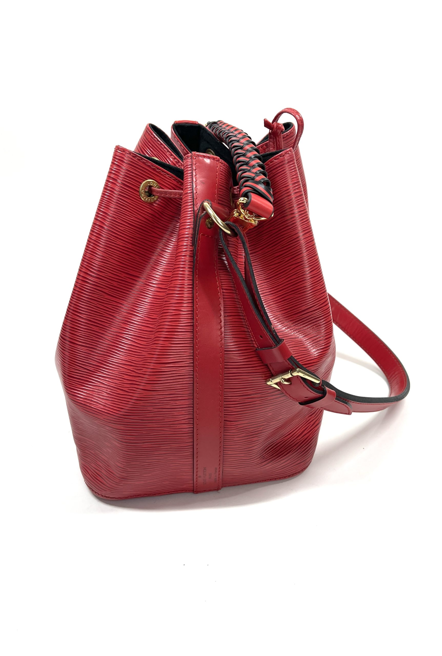Vintage Louis Vuitton Petit Noe Red Epi Leather Bucket Bag