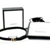 Gucci GG Marmont Thin Black Leather Belt with Shiny Buckle 2