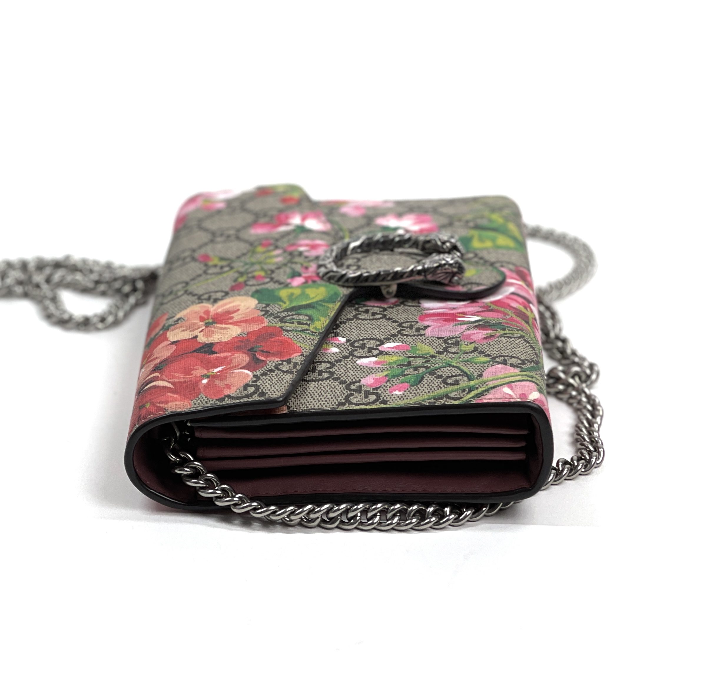 Gucci Beige/Pink GG Supreme Blooms Coated Canvas Medium Dionysus Shoulder Bag