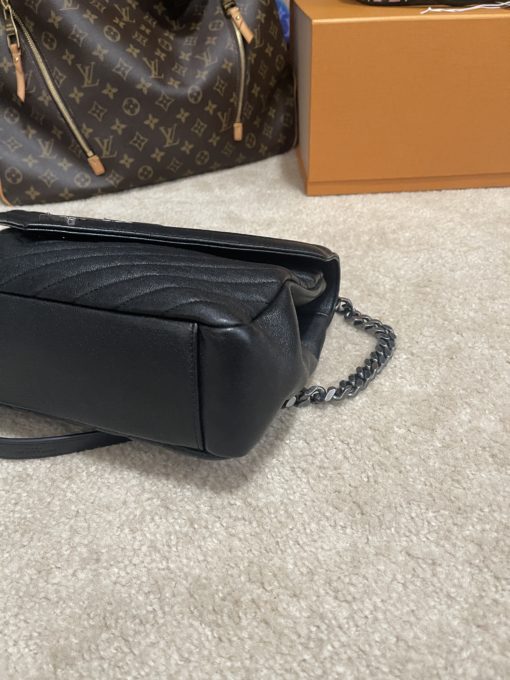 YSL Black College Large Quilted Leather V-Flap Shoulder Bag 14