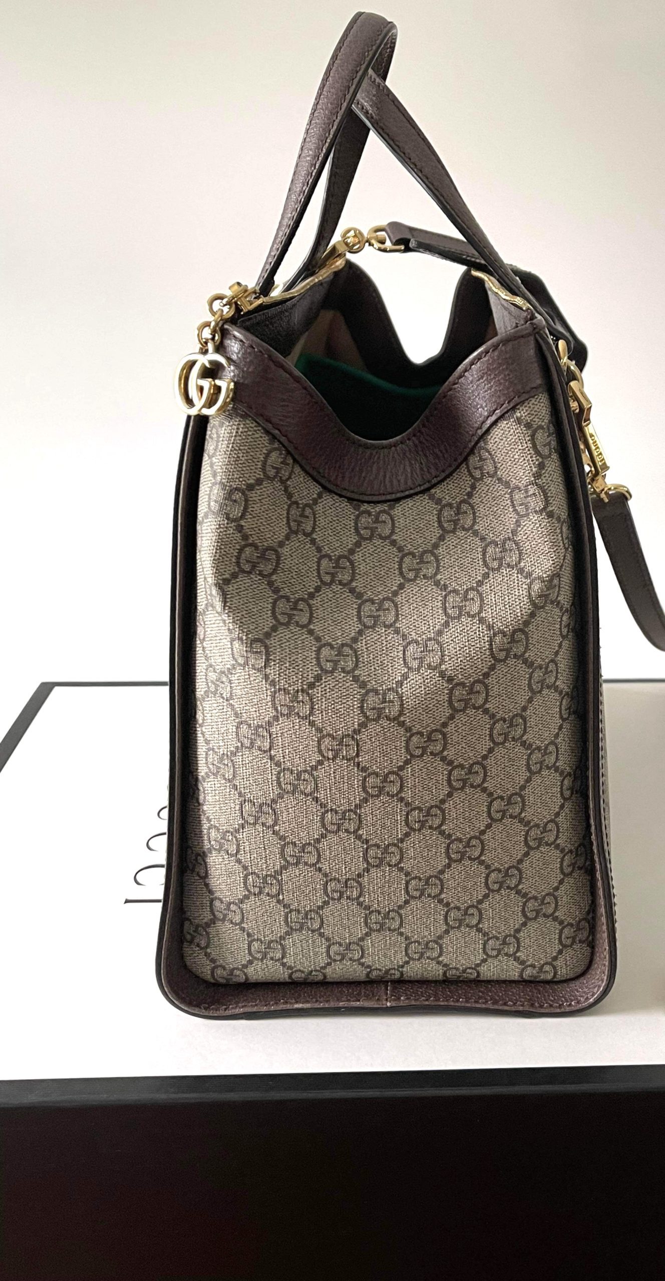 Grey Ophidia Web-stripe GG Supreme canvas tote bag, Gucci