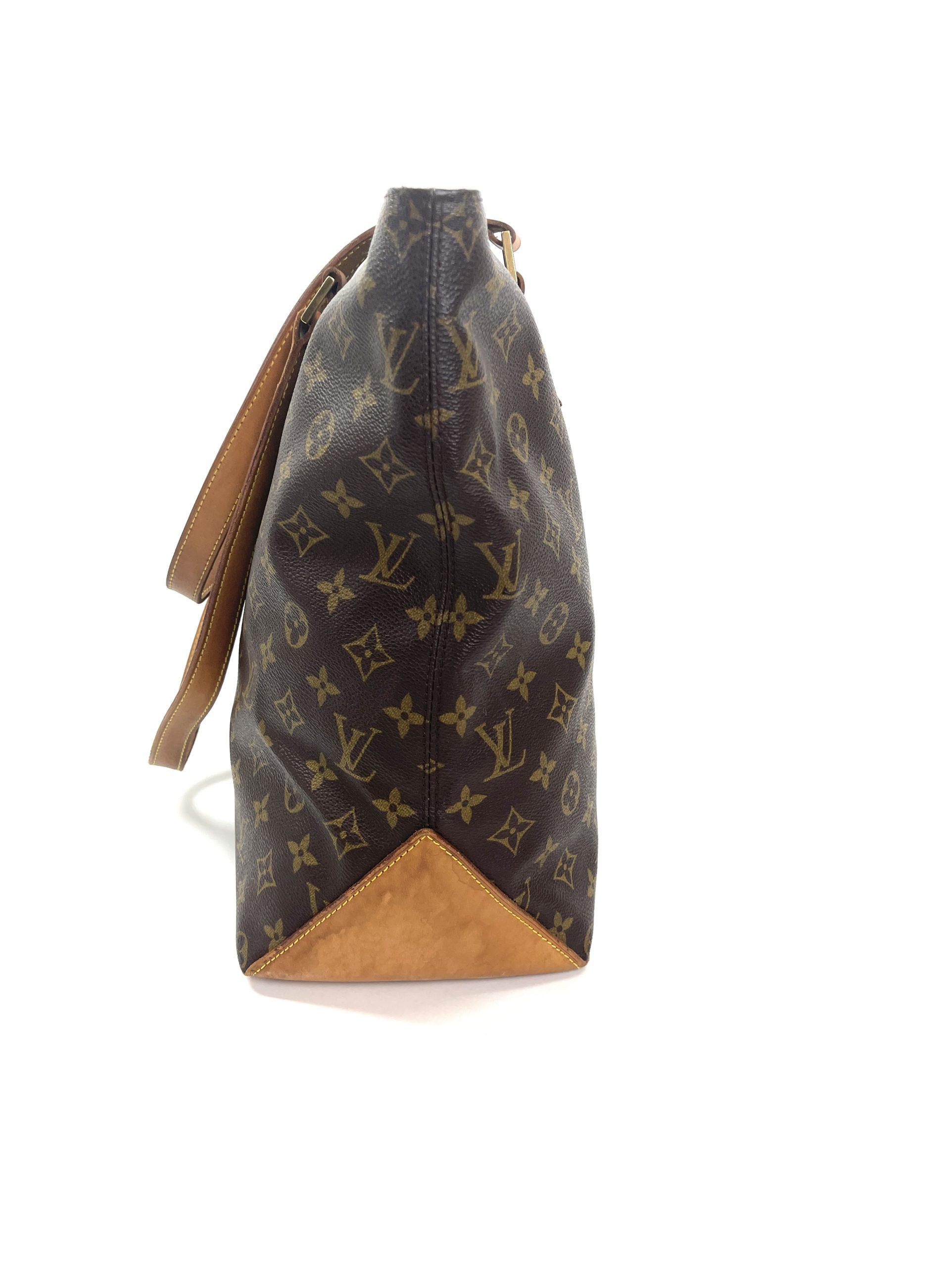 Used Brown Louis Vuitton Monogram Cabas Mezzo Tote Shoulder Bag
