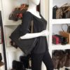 YSL Black Grain De Poudre Matelasse Chevron Tote Bag With Gold Hardware 24